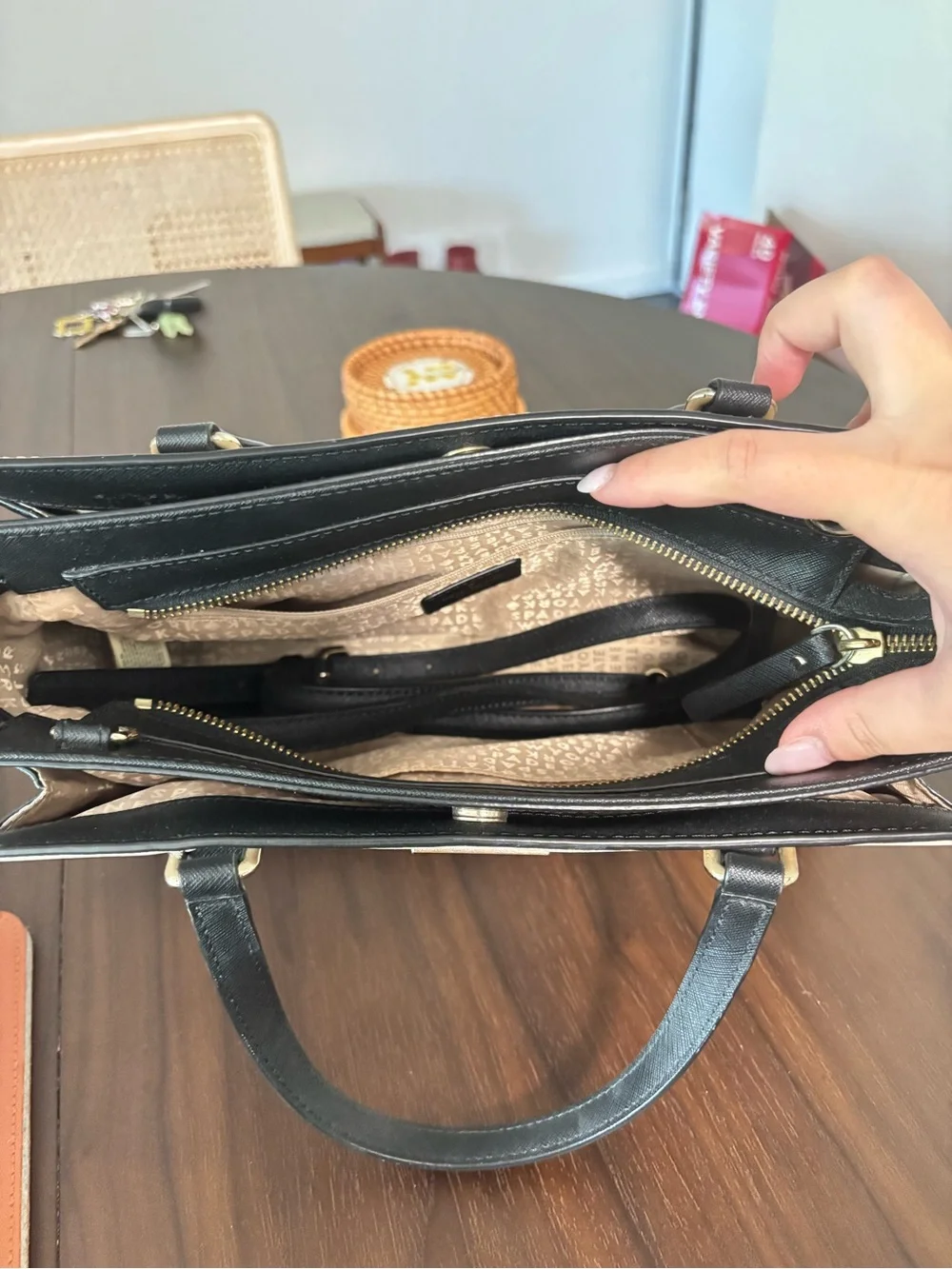 kate spade Cream and Black Two-Tone Satchel
